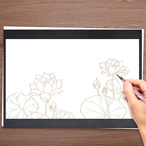 100 Sheets Carbon Transfer Paper Tracing Carbon Paper for DIY Wood Working Paper Canvas and Other Art Craft Surfaces Graphite Transfer Paper & 5 Pieces Ball Embossing Stylus Black (8.3 x 11.7 Inches)