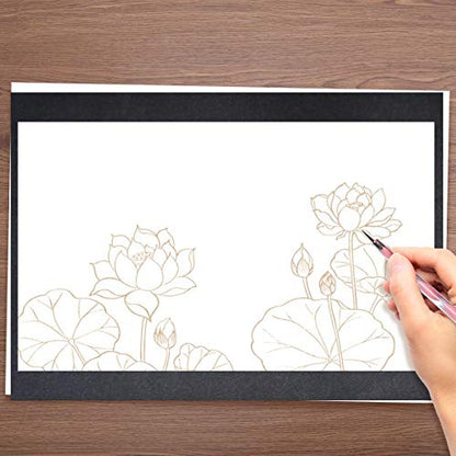 100 Sheets Carbon Transfer Paper Tracing Carbon Paper for DIY Wood Working Paper Canvas and Other Art Craft Surfaces Graphite Transfer Paper & 5 Pieces Ball Embossing Stylus Black (8.3 x 11.7 Inches)