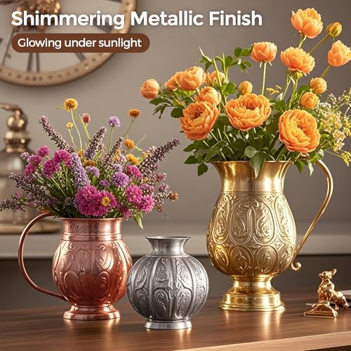 Nicpro Acrylic Paint Metallic, 6 Colors Gold, Silver, Copper, Brass, Bronze, DeepGold, 24oz/720ml Gold Leaf Paint, Non Toxic, Non Fading Paints for Art Painting, Handcrafts, Ideal for Multi-surface - color: Gold, Silver, Copper, Brass, Bronze, Deep Gold,