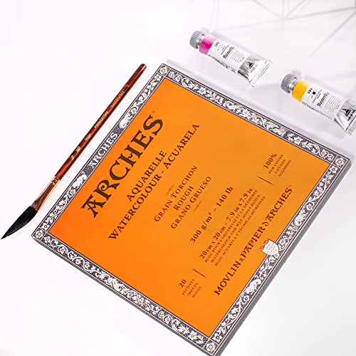 Arches Watercolor Paper Block, Rough, 7.9" x 7.9", 140 pound - size: 7.9"x7.9", style: Rough