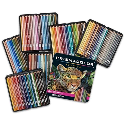 Prismacolor Premier Colored Pencils, Soft Core, Assorted Colors, 132 Count - Durable, Vibrant, Ultra-Smooth, Adult Coloring, Drawing, Sketching, Arts & Crafts - size: 132-Count