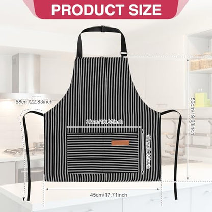 3 Pack Stripes Kids Apron, Adjustable Kids Cooking Aprons with 2 Pockets, Cute Chef Baking Aprons for Boys and Girls - color: Black + Grey + Red, size: 45x50cm