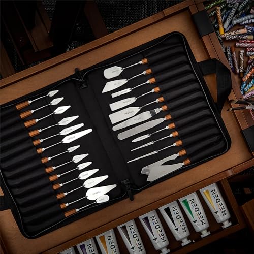 MEEDEN Artist Stainless Steel Palette Knife: 8.07" Flexible Art Spatula Painting Knife with Wood Handle for Studio, Wall Art, Home Décor, #13 - style: #13