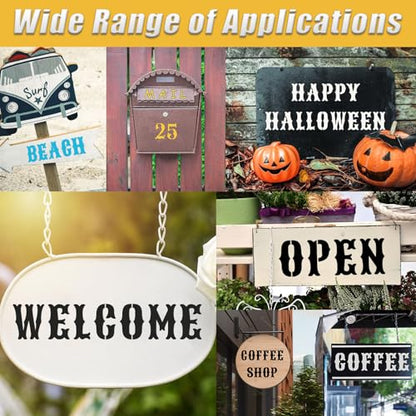 2 Inch Alphabet Letter Stencils Kits, 66 Pcs Drawing Templates for Painting on Wood, Wall, Fabric, Reusable Letter Symbol Number Plastic Art Craft Stencils - size: 2 Inch