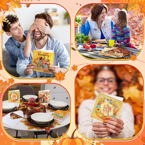 Saillong 12 Pack Fall Diamond Painting Greeting Card Kits DIY Thanksgiving Diamond Art Cards with Envelopes Pumpkin Turkey 5D Rhinestones Paint Card for Adults DIY Crafts Family Friend Birthday Gifts - color: Turkey