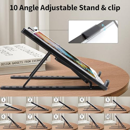 Rechargeable A4 Light Pad with Carry Bag & Stand,Ultra Thin Light Table with Clip,6 Levels of Brightness Light Box for tracing,Diamond Painting.led Light Board for Artists,Drawing,Sketching,Animation - style: A4 With Bag Rechargeable