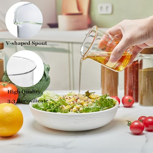 High Borosilicate Glass Measuring Cup Set-V-Shaped Spout,Includes 60ml(2OZ), 120ml(4OZ), 250ml(8OZ), 500ml(16OZ), and 1000ml (32OZ) for Kitchen or Restaurant, Easy to Read - size: 60ml/120ml/250ml/500ml/1000ml Measuring Cup Set
