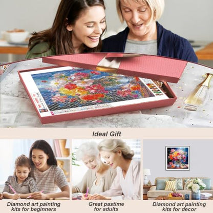 SJUTOUCI Colorful Flower Diamond Art Kit for Adults, Diamond Painting Kit - color: Flower