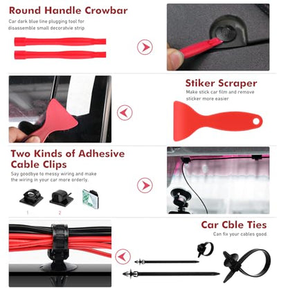 JNLK 352pcs Trim Removal Tool, Pry Tool, Door Panel Removal Tool Kit, Clip Tool, Fasteners Removal Tool with Car Retainer Body Clips Set, red - color: Red