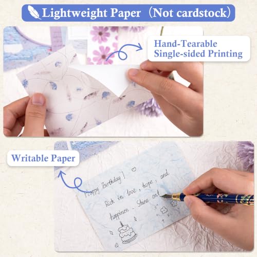 RISYPISY 100Pcs Floral Scrapbook Supplies Kit for Junk Journal - color: Blue