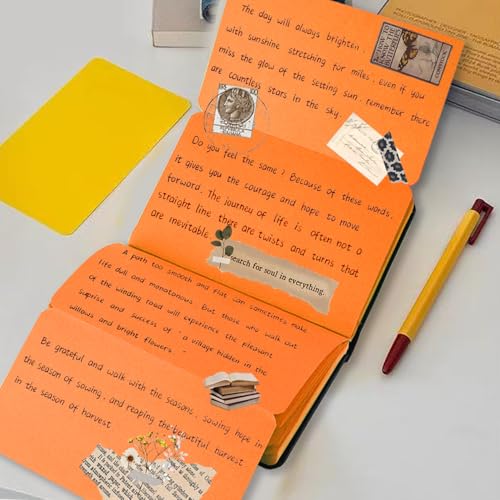 Small Premium Orange Art Sketchbook,5.7 x 3.54 inches Mixed Media Notebook,34 Sheets 120 GSM Acid-Free Folding Drawing Papers, Hardcover Pocket Journal Sketchbook for All Artists - color: 120gsm-folding paper orange