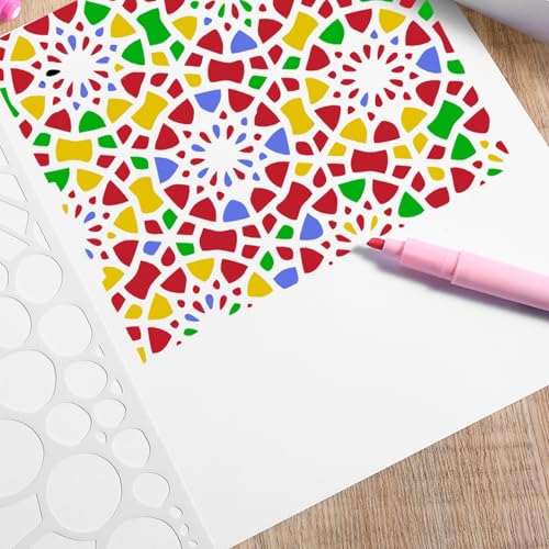 12Pcs Mixed Stencils for Painting, Art Stencils for Crafts Reusable, Wood Grains Flower Texture Templates Spider Web Layering Spray Paint Stencils Kit on Wall Canvas Cake Card DIY (11×7'') - size: 1.0