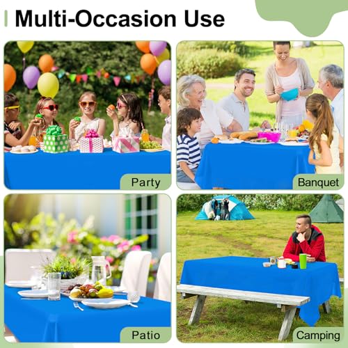 misaya 6 Packs Plastic Table Cloth Blue Disposable Tablecloth - color: Blue, size: 54" X 108"