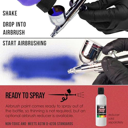 U.S. Art Supply Pearlized Red Pearl Acrylic Special Effects Airbrush Paint - 8oz Ready to Spray Air Brush Paint for Nails, Models, Fabric - Water-Based Air Brush Painting - color: Red Pearl, size: 8 Fl Oz (Pack of 1)