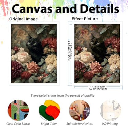 Cat Paint by Numbers Kit for Adults, Adult Paint by Number Kits 16x20 in - color: Cat