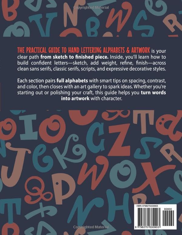 The Practical Guide to Hand Lettering Alphabets & Artwork: Fonts, Typography, and Handstyle Letters with Step-by-Step Tutorials and Projects (Serif, Sans Serif, Script, Decorative)