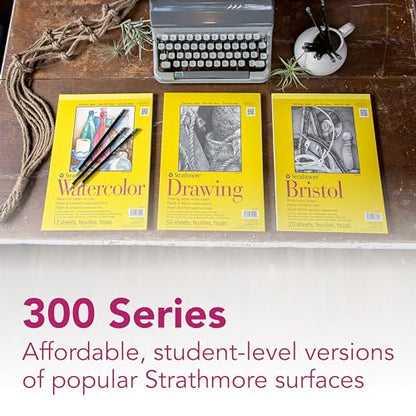 Strathmore 300 Series Sketch Pad, 9x12 inch, 100 Sheets, Glue Bound - Artist Sketchbook for Drawing, Illustration, Art Class Students (Pack of 12) - size: 9x12 inch (Pack of 12)