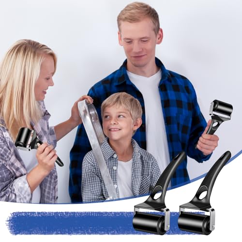 Frienda 6 Pack 2 Inch Rubber Brayer Rollers, Hard Rubber Rollers Tool for Printmaking, Ink Application, Block Printing, Stamping, Wallpaper, Vinyl, Gluing and Crafting - size: 2 Inches