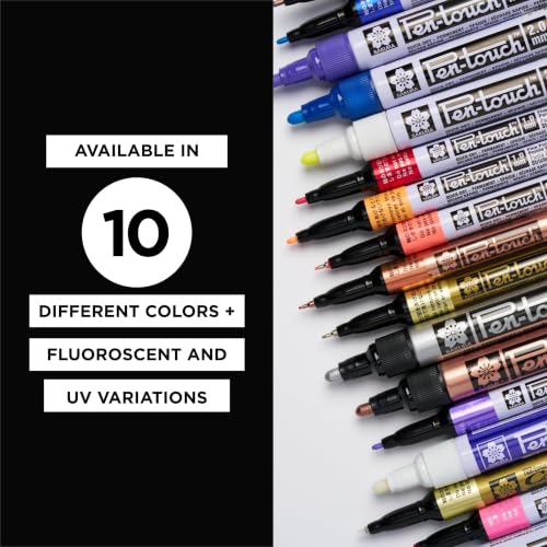 SAKURA 47391 4-Piece Fine Pentouch Calligrapher Paint Marker, 1.8mm, Gold, Silver, Copper and Black | Archival Quality Pens for Glass, Wood, Porcelain, Plastic, and Metal, Waterproof, Fade Resistant, Low Odor, Xylene Free - size: 1 Count (Pack of 4)