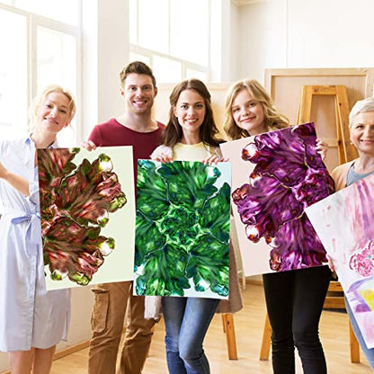 6 Pieces Flower Pour Cup for Paint Pouring 6/7/8/9/10 Slot Acrylic Paint Tools Supplies Flower Strainer for DIY and Creating Patterns Art Supplies(White) - color: White