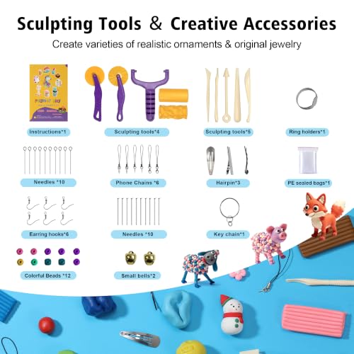 Aestd-ST Polymer Clay Kit 72 Colors, Oven Bake Modeling Clay for Kids - color: 72 Colors B