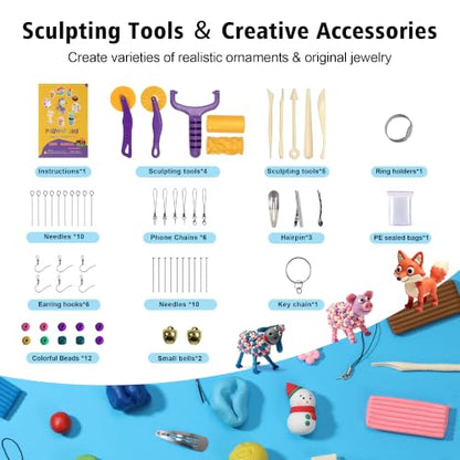Aestd-ST Polymer Clay Kit 72 Colors, Oven Bake Modeling Clay for Kids - color: 72 Colors B