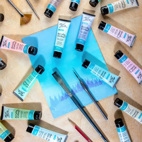 Mont Marte Acrylic Colour Pastel Paint Set Signature 48pc x 36ml (1.2 US fl.oz), Creamy Pastel Acrylic Paint Set, Good Coverage, Semi-Matte Finish, Ideal For Most Art and Craft Surfaces.