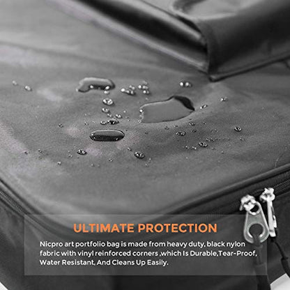 Nicpro Art Portfolio Bag 24 x 36 in, Nylon Artist Carrying Bag Waterproof - size: 24 x 36 inches