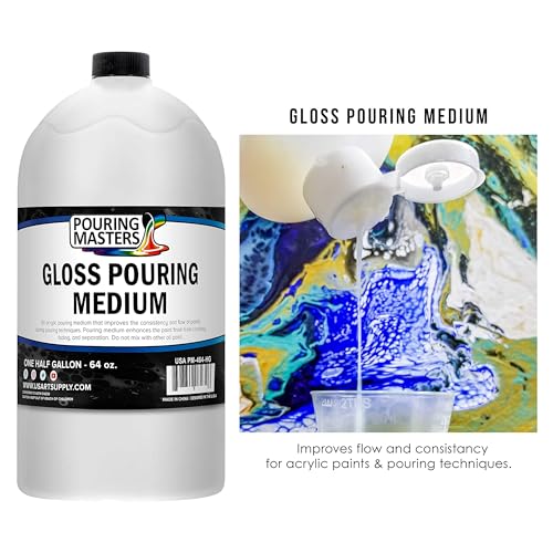 U.S. Art Supply Professional Gloss Pouring Medium 64oz (Half Gallon) - Improves Paint Flow & Cell Effects Creator, Viscosity Adjuster for Art Acrylic Painting - size: 64 Fl Oz (Pack of 1)