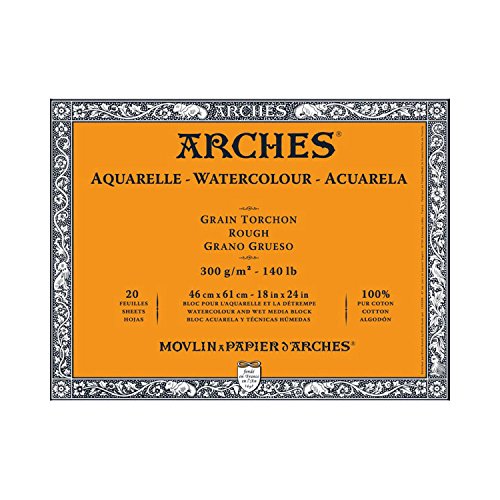 Arches Watercolor Paper Block, Rough, 18" x 24", 140 pound - size: 18"x24", style: Rough