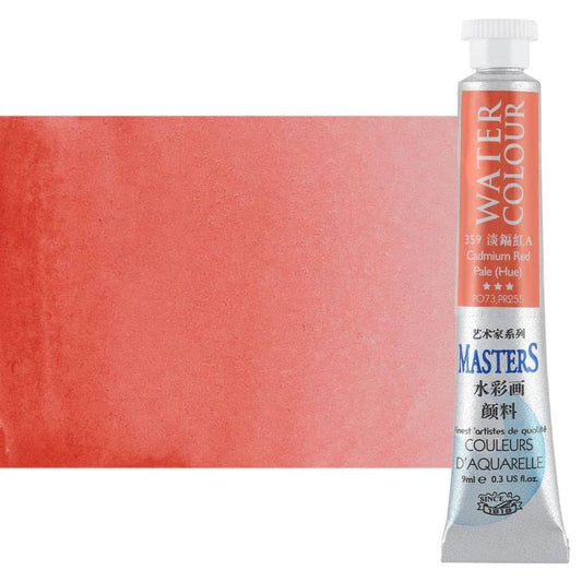 Marie's Masters Quality Watercolor Paint - Cadmium Red Pale Hue, 9 mL - Concentrated Color, Pure Pigments, High Lightfastness Ratings - color: Cadmium Red Pale Hue