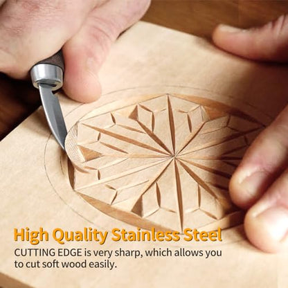 Wood Carving Tools Set - Wood Carving Knife Kit for Beginners, Adults, and Kids, Includes 3 Whittling Knives for DIY Woodworking and Carving Enthusiasts