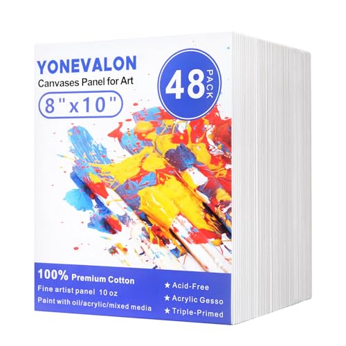 Canvases for Painting 48 Pack, 8x10 inch Blank Paint Canvas Boards Bulk - size: 8"x10" - 48pcs