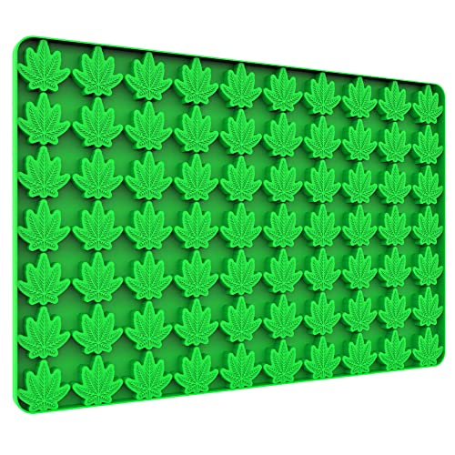 Leaf Silicone Molds For Chocolate Gummy Candy, Leaf Wax Melts Molds with Scraper (70 Cavities, Green) - color: Green
