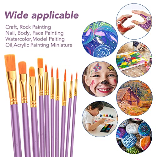 ESRICH 160PCS Paint Brushes, Paint Brush for Acrylic Painting - color: Purple, size: 160