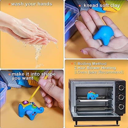 Ixiaoyoo 60 Colors Polymer Clay, Oven Bake DIY Modeling Clay for Kids - color: 60 Colors