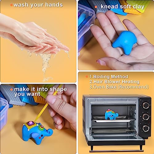 Ixiaoyoo 70 Colors Polymer Clay, Oven Bake DIY Modeling Clay for Kids - color: 70 Colors