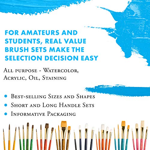 Princeton RealValue Brush Set, White Taklon, Red Handle, 4 Piece, 1 Count - style: Set-9125