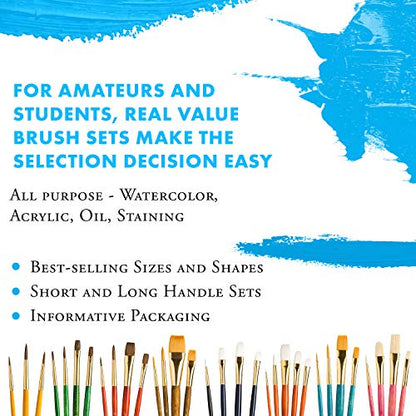 Princeton RealValue Brush Set, White Taklon, Green Handle, 4 Piece, 1 Count - style: Set-9117