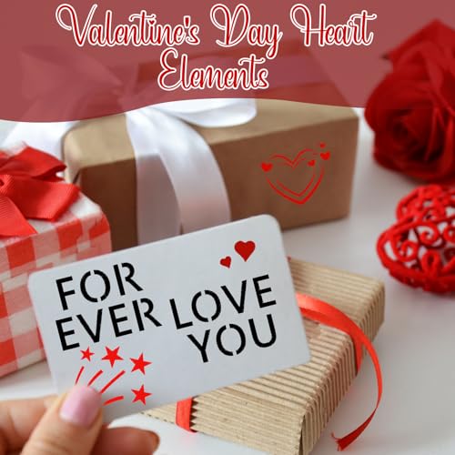 Fainne 100 Pcs 2 Inch Heart Stencils Small Stencils for Painting | Reusable Craft Stencils, DIY Scrapbook, Wood Wall Fabric Rock Chalkboard Sign Painting, Home Art Decor Projects - style: Conversation Heart
