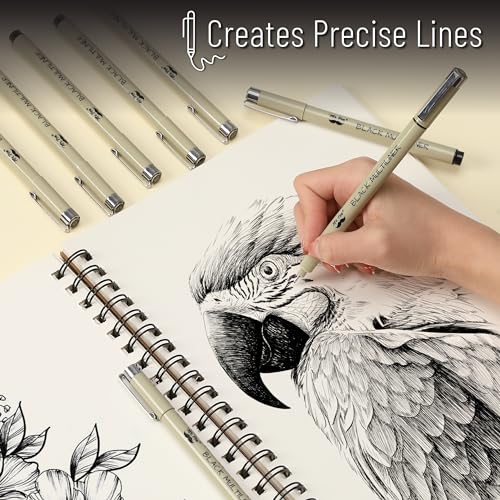 Mr. Pen- Drawing Pens for Artists, 6 Sizes, Black Multiliner, Artist pens | Micro Pens for Drawing - size: 6 Tip Sizes(0.2 to 0.5 mm)