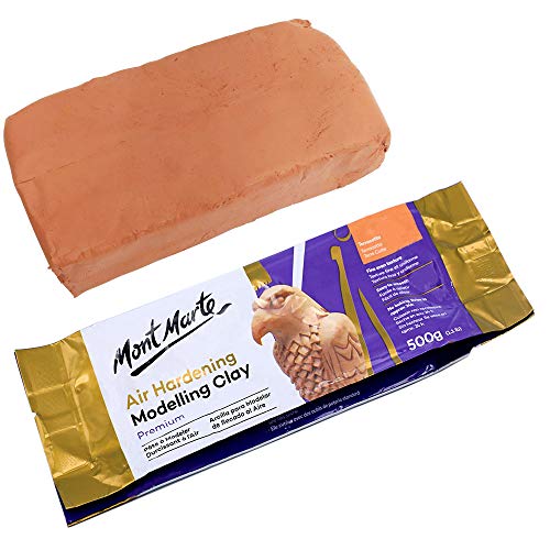 Mont Marte Premium Air Hardening Clay, Terracotta, 500g (1.1lb), No Baking Required - color: Terracotta, size: 500g - 1 Pack
