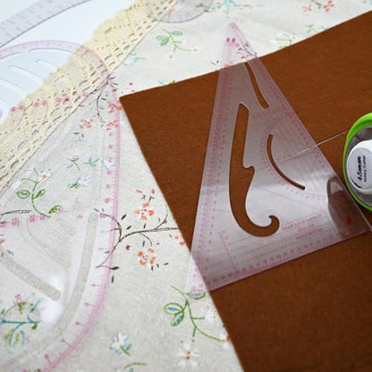 Sewing Ruler Set,Clear Metric French Curve Rulers,Professional Sewing Quilting Tools Supplies for Dressmaking,Tailoring,Designers,High Quality Flexible PVC Measuring Rulers,9PCS