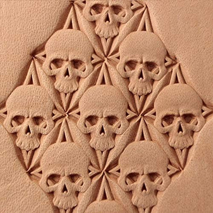 DandS ltd Skull Leather Stamp Tool, Professional Steel Craft Tool for Leatherworking, Embossing, Carving & Stamping Leather Projects, Belts Wallets & DIY Projects Compatible with Mallet #377B - color: Skull Face 0.63 x 0.98"