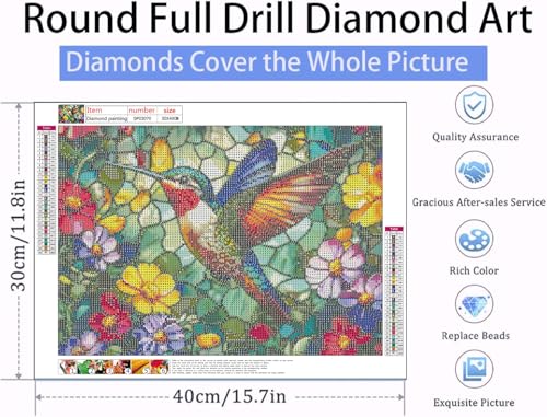 RYMILIE Hummingbird Diamond Art Kits for Adults Diamond Painting Kit - color: DP03070