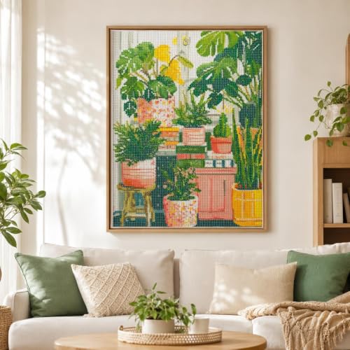 WUSARPLY Potted Plants Diamond Painting Kits for Beginner Adults - color: YA007