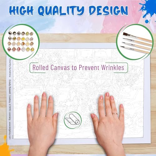 Ledgebay Paint by Numbers Kit for Adults, 16x20 Unframed Canvas - color: Seaside Escape, size: 16" x 20" Unframed