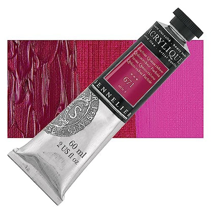 Sennelier Extra-Fine Artists' Acrylic, 60ml, Quinacridone Fuchsia S4, 2.02 Fl Oz (Pack of 1) - color: Quinacridone Fuchsia S4, size: 2 Fl Oz (Pack of 1)