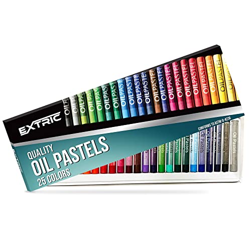 EXTRIC Soft Pastels 25 Colors, Kids and Artists Oil Crayons - size: 25 Count (Pack of 1)