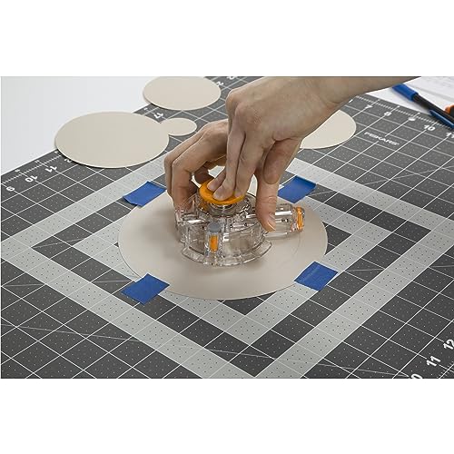 Fiskars Circle Cutter with 3 Replacement Blades for Paper & Arts and Crafts | Paper Cutter, 1" to 8” Cut Length, Clear/Orange